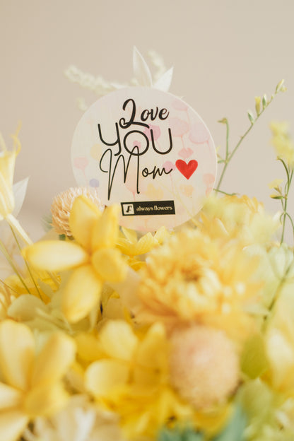 ◆数量限定◆Flower BAG No.2／カゴバッグアレンジ　5 Mom’s Colors Yellow／イエロー  ドライ&amp;プリザーブドフラワー
