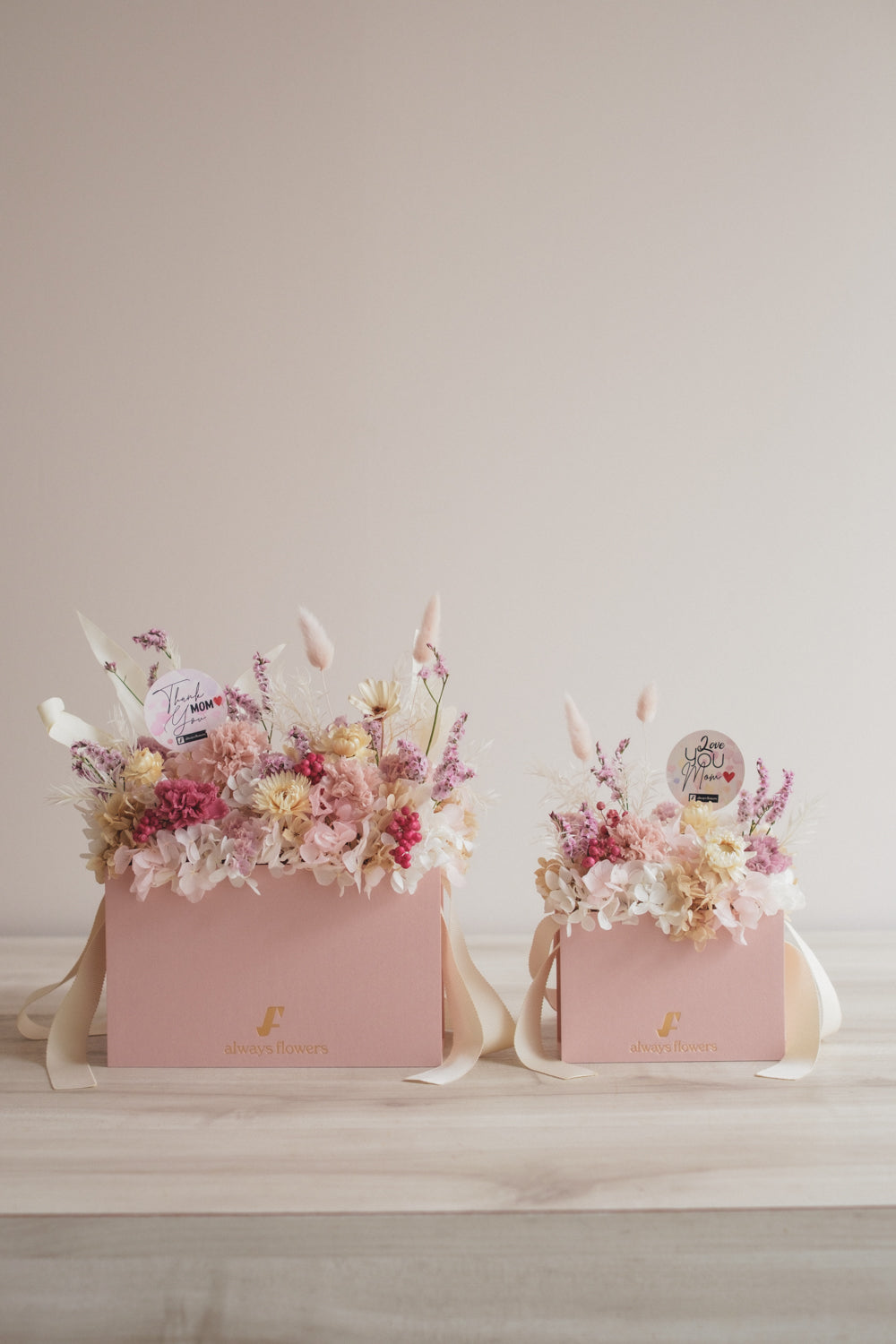 ◆母の日限定ピンクバッグ◆Flower BAG No.1／フラワーバッグアレンジ　モアピンクバッグ／カーネーション　ドライ&amp;プリザーブドフラワー