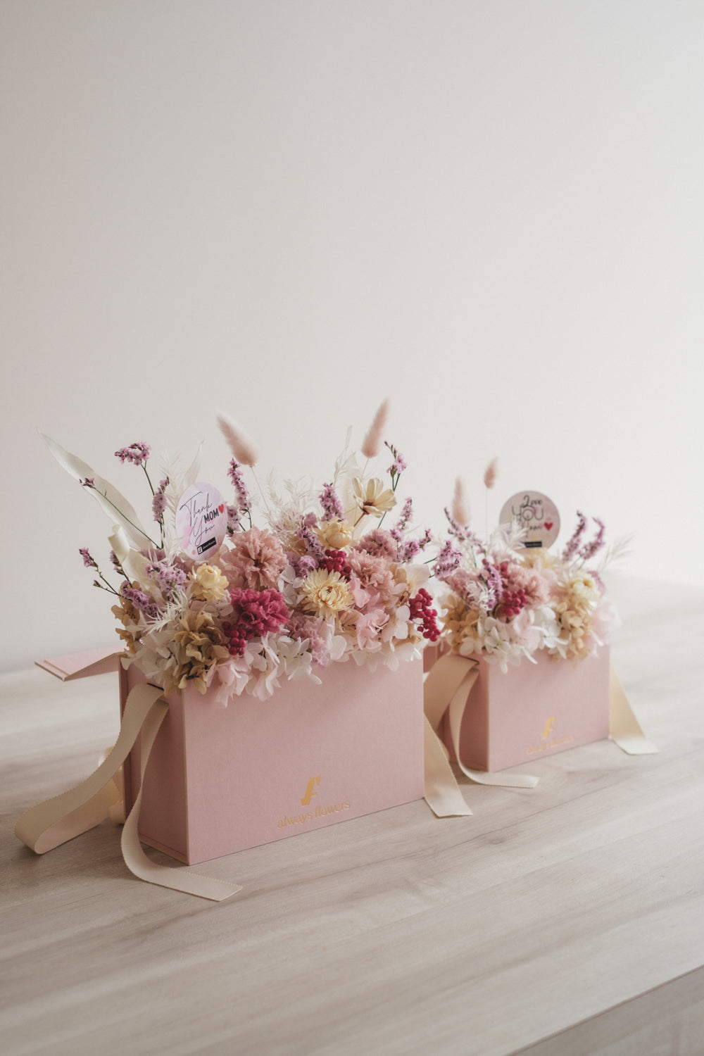 ◆母の日限定ピンクバッグ◆Flower BAG No.1／フラワーバッグアレンジ　モアピンクバッグ／カーネーション　ドライ&amp;プリザーブドフラワー