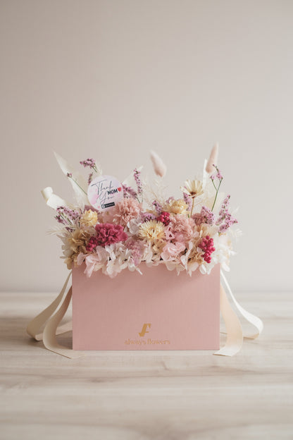 ◆数量限定ピンクバッグ◆Flower BAG No.1／フラワーバッグアレンジ　モアピンクバッグ／カーネーション　ドライ&amp;プリザーブドフラワー