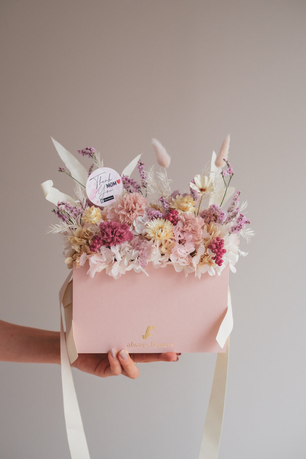 ◆数量限定ピンクバッグ◆Flower BAG No.1／フラワーバッグアレンジ　モアピンクバッグ／カーネーション　ドライ&amp;プリザーブドフラワー