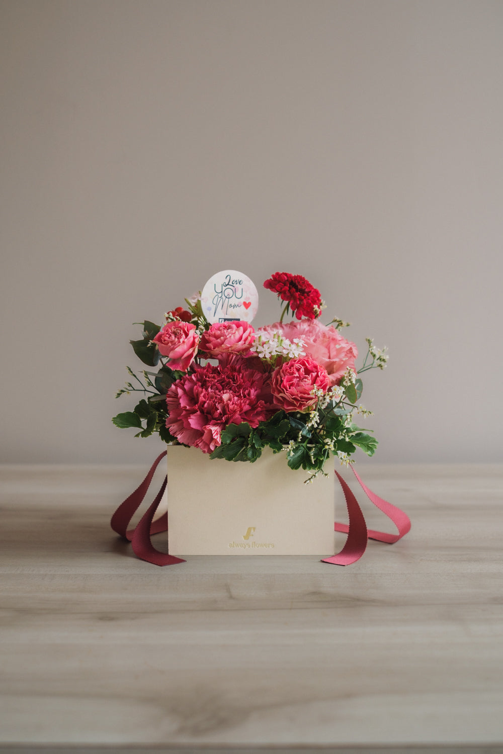 ◆母の日限定◆Flower BAG No.1／フラワーバッグアレンジ　マムズラヴ／カーネーション　生花