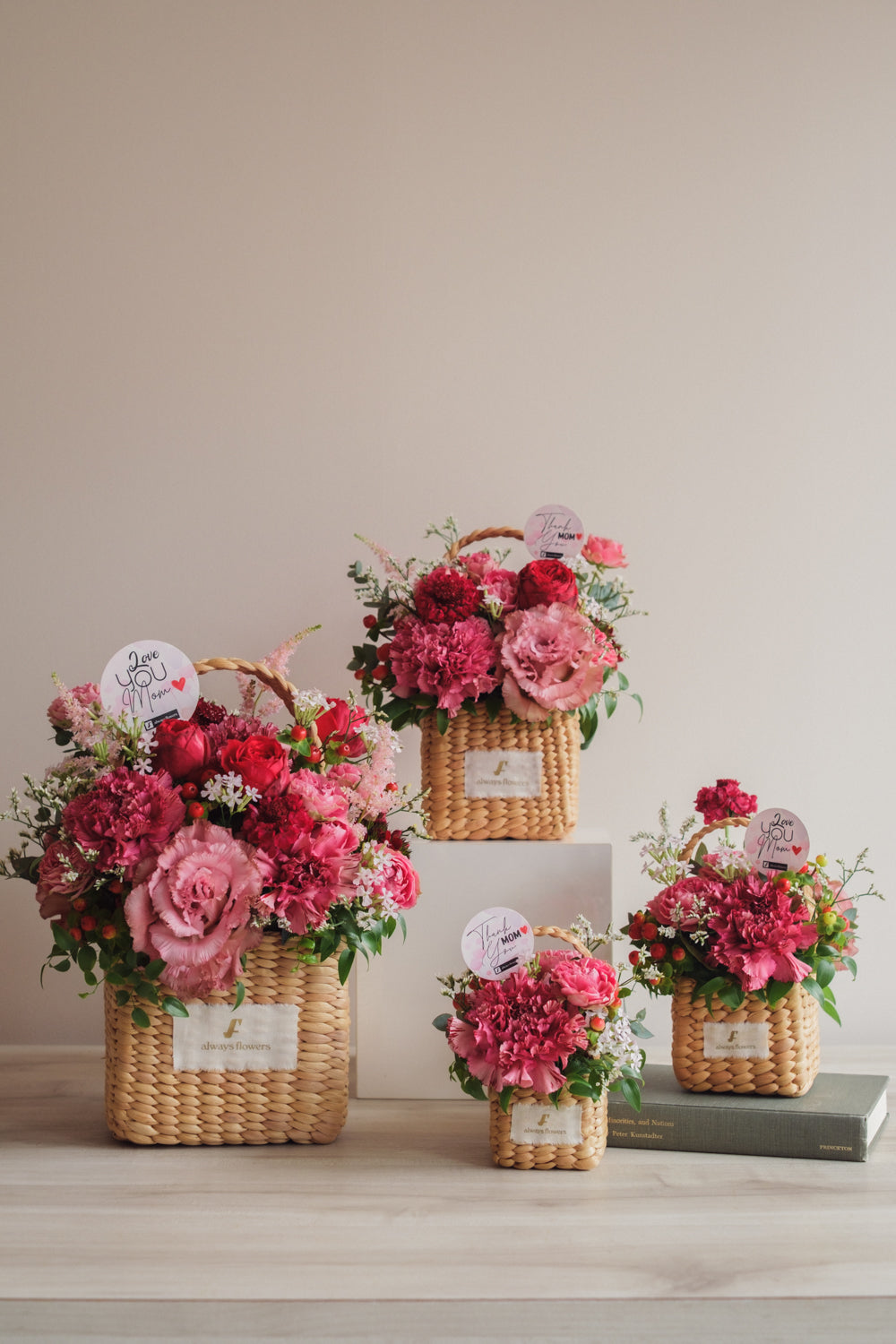 ◆母の日限定◆Flower BAG No.3 /スクエアカゴバッグ マムズハート/カーネーション 生花