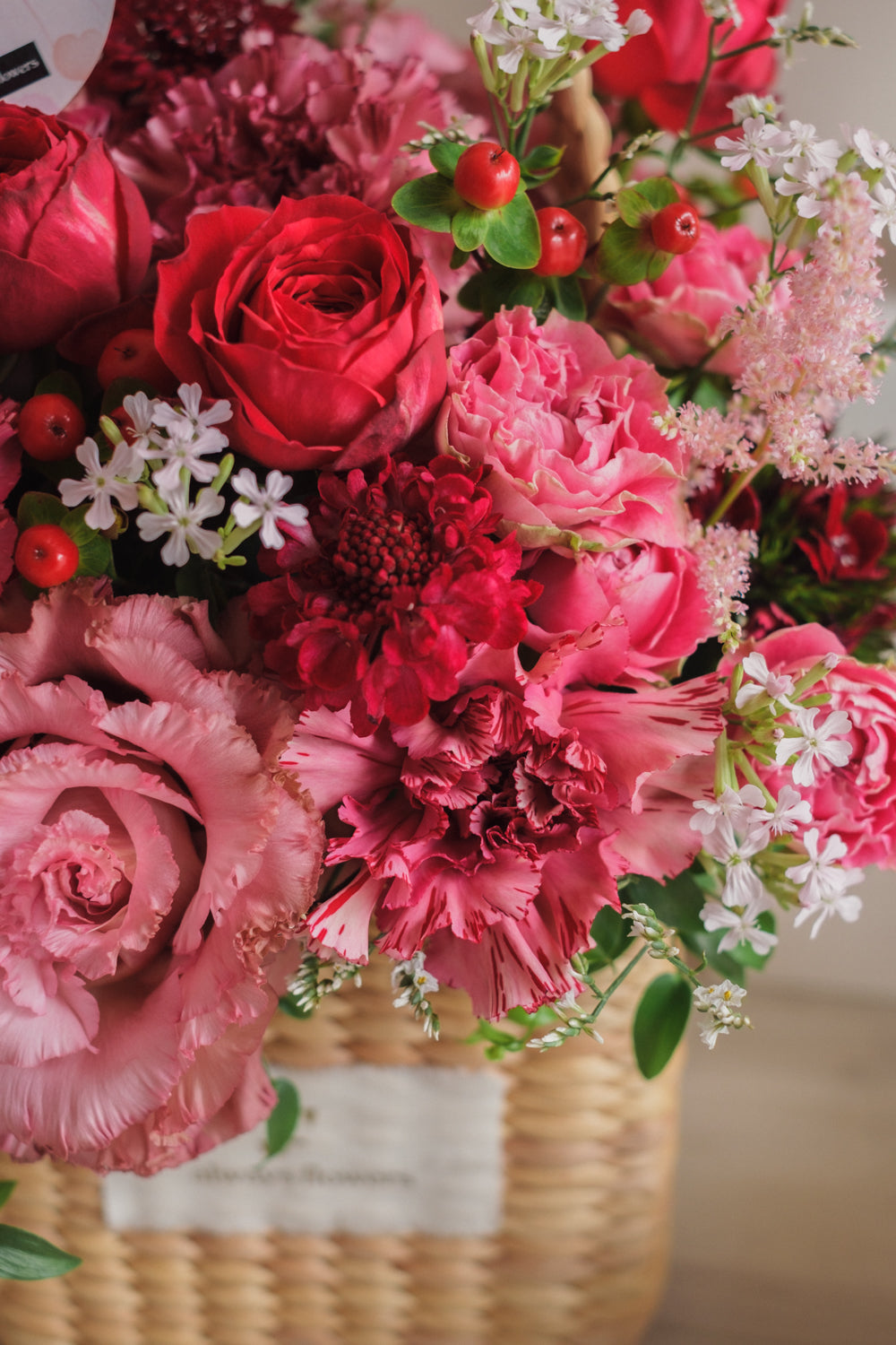 ◆母の日限定◆Flower BAG No.3 ／スクエアカゴバッグ　マムズハート／カーネーション　生花