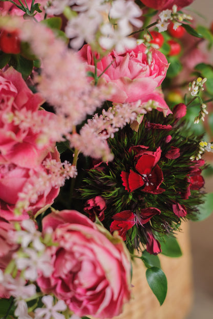 ◆母の日限定◆Flower BAG No.3 ／スクエアカゴバッグ　マムズハート／カーネーション　生花