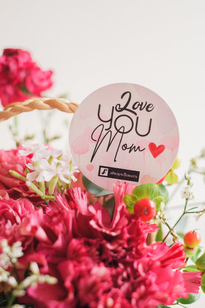 ◆母の日限定◆Flower BAG No.3 ／スクエアカゴバッグ　マムズハート／カーネーション　生花