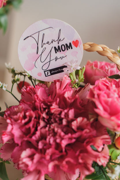 ◆母の日限定◆Flower BAG No.3 ／スクエアカゴバッグ　マムズハート／カーネーション　生花