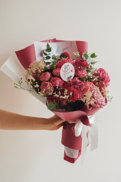 ◆母の日限定◆Message Bouquet／メッセージブーケ　マムズハグ／カーネーション　生花・花束