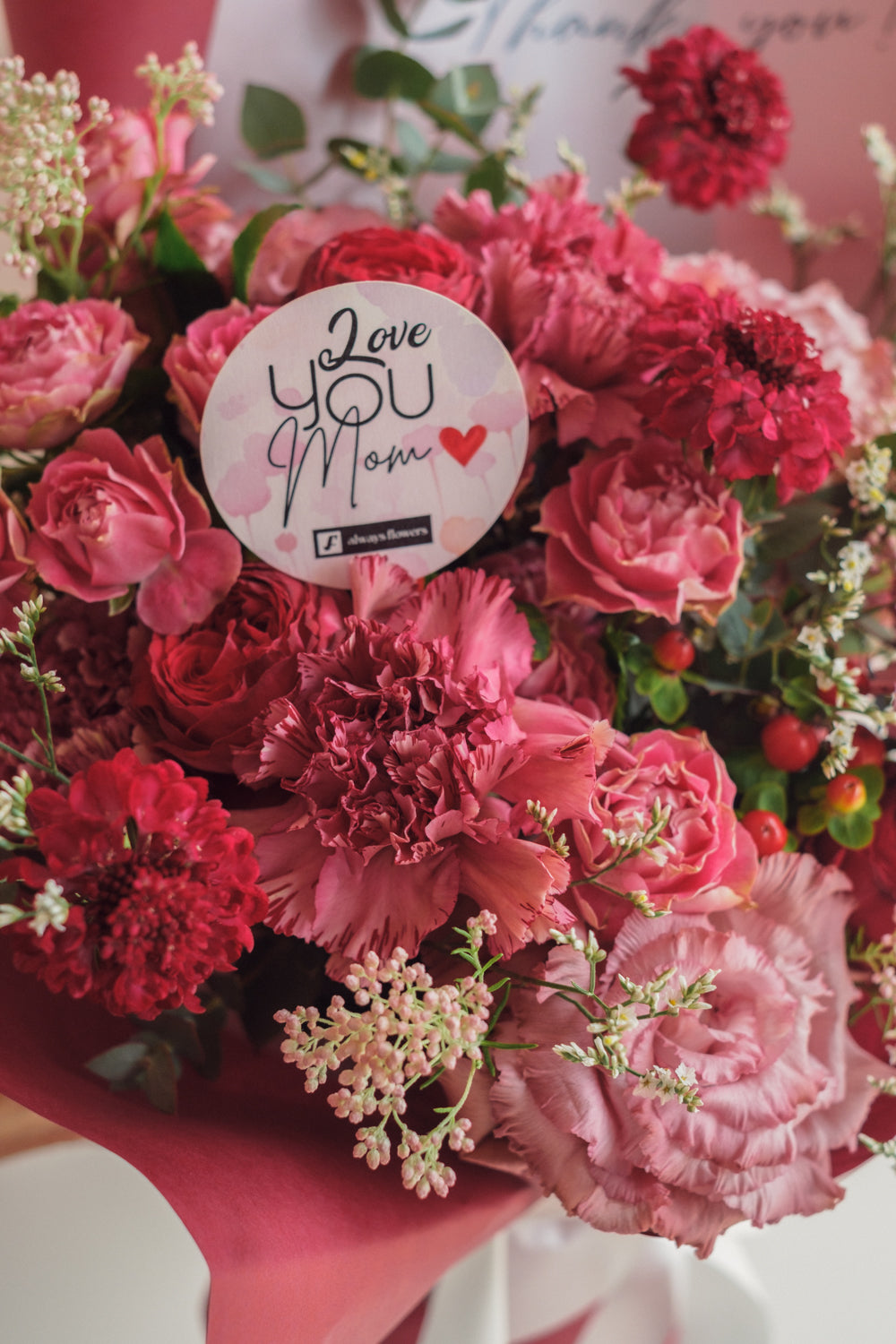 ◆母の日限定◆Message Bouquet／メッセージブーケ　マムズハグ／カーネーション　生花・花束