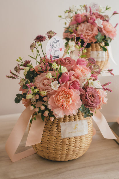 ◆母の日限定◆Flower BAG No.2／フラワーバッグアレンジ　サニーマム／カーネーション　生花