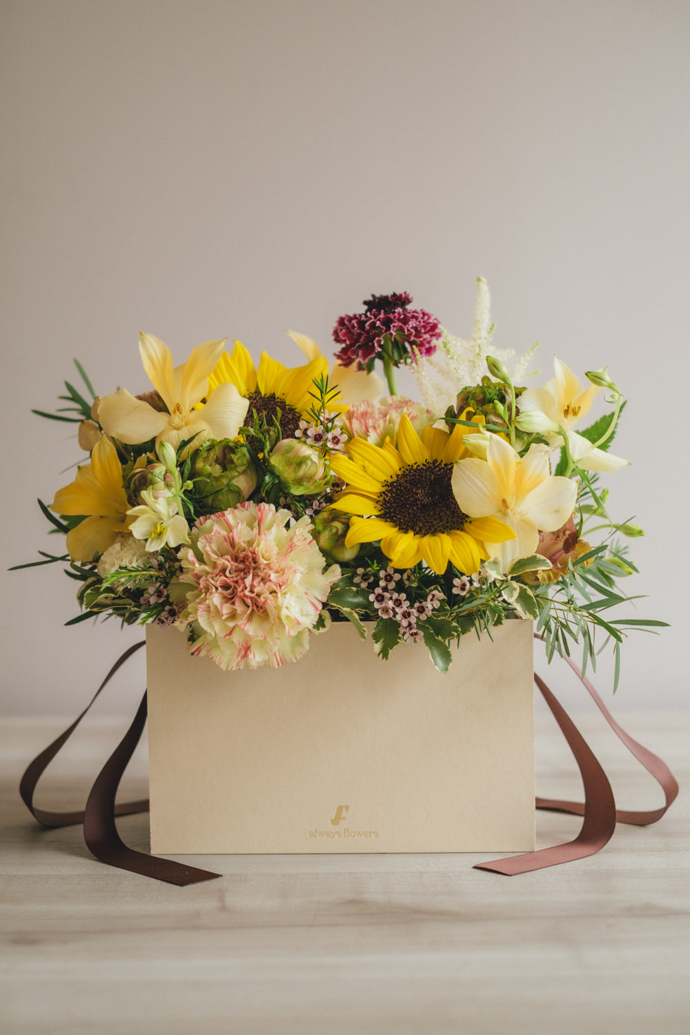 ◆5/21-8/31お届け限定◆Flower BAG No.1／フラワーバッグアレンジ　イエローチャージ／生花