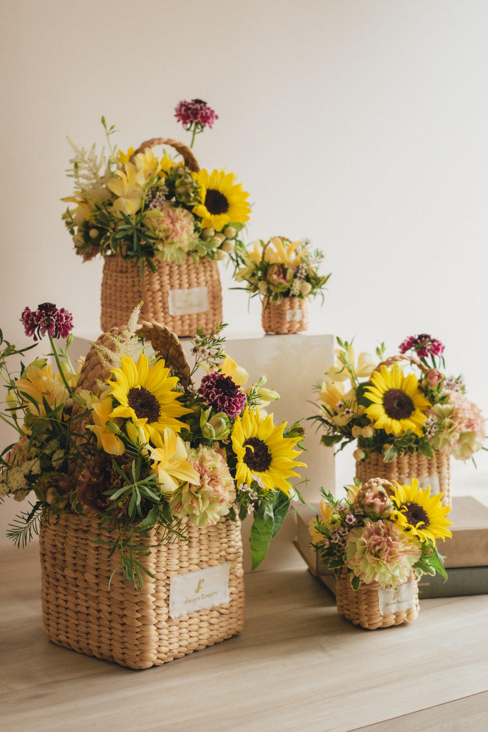 ◆5/21-8/3お届け限定◆Flower BAG No.3 ／スクエアカゴバッグ　トラッドイエロー／生花