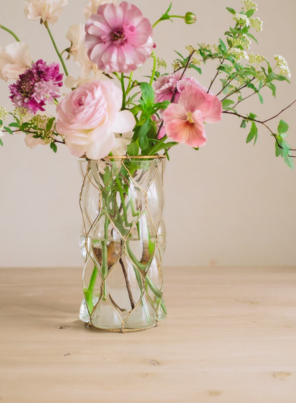 ◆母の日対象◆Flower Vase／花器・フラワーベース　ネットコートグラス