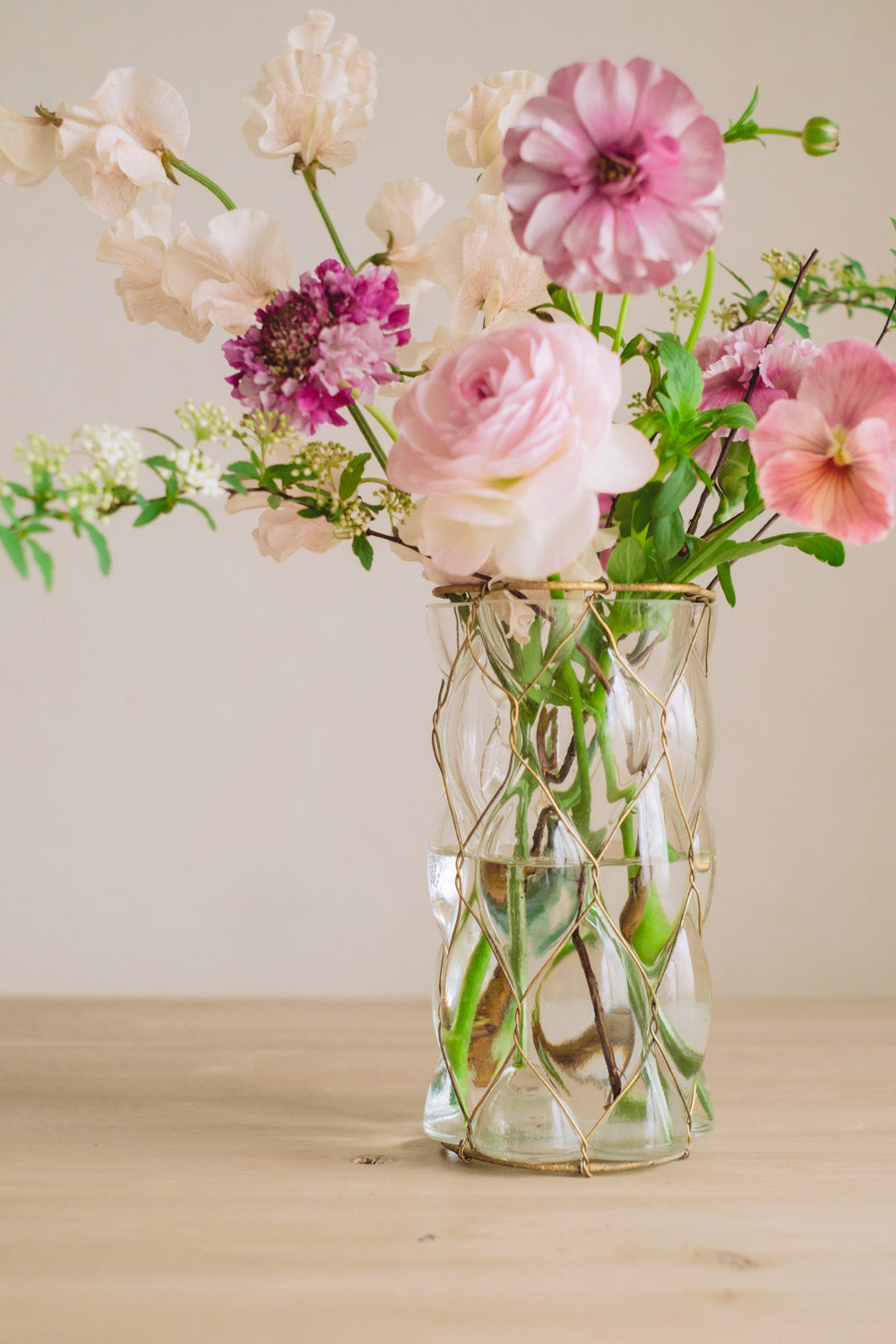 Flower Vase／花器・フラワーベース　ネットコートグラス