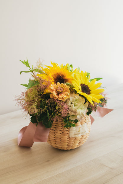 ◆6/2-7/31お届け限定◆Flower BAG No.2／フラワーバッグアレンジ　イエロースモーク／生花