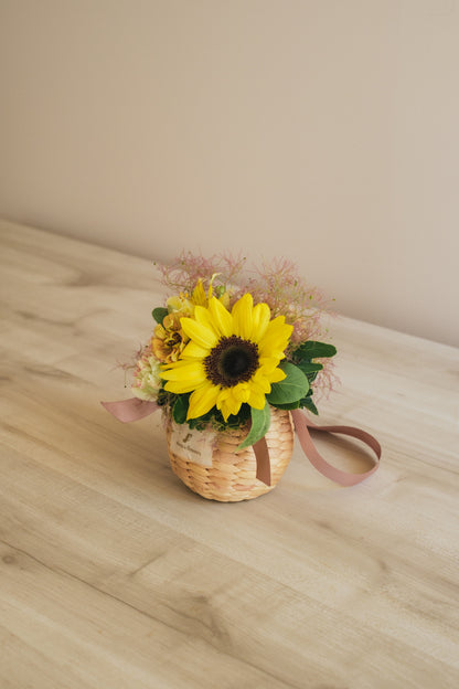 ◆6/2-7/31お届け限定◆Flower BAG No.2／フラワーバッグアレンジ　イエロースモーク／生花