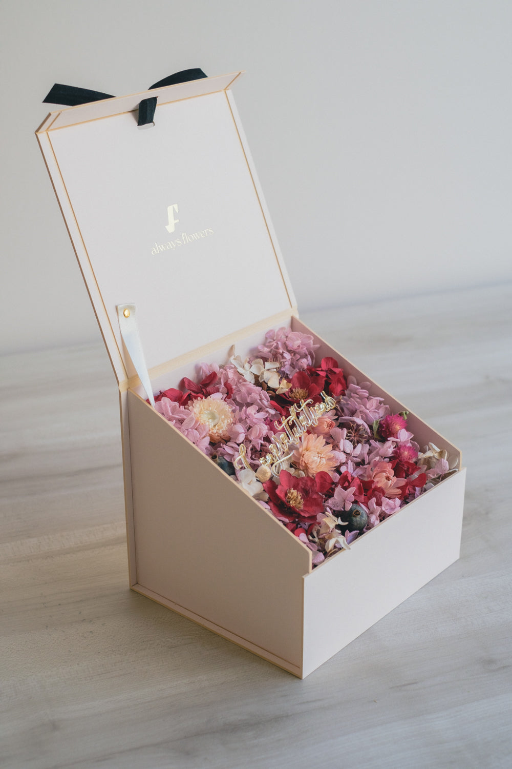 数量限定◆Surprise Flower Box ／サプライズボックスフラワー　チョコレートジュエル／ドライ・プリザーブドフラワー