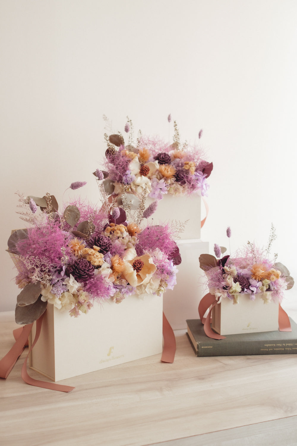 季節限定◆Flower BAG No.1／フラワーバッグアレンジ　スモーキーラブ／ドライ&amp;プリザーブドフラワー
