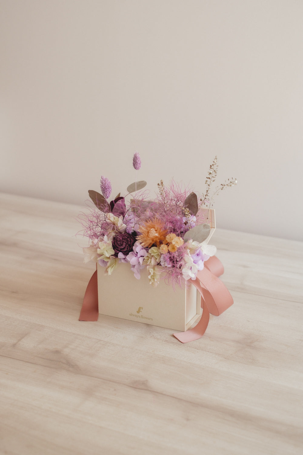 季節限定◆Flower BAG No.1／フラワーバッグアレンジ　スモーキーラブ／ドライ&amp;プリザーブドフラワー