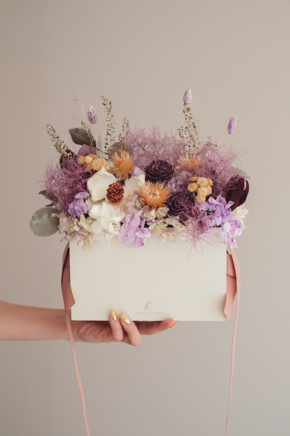 季節限定◆Flower BAG No.1／フラワーバッグアレンジ　スモーキーラブ／ドライ&amp;プリザーブドフラワー