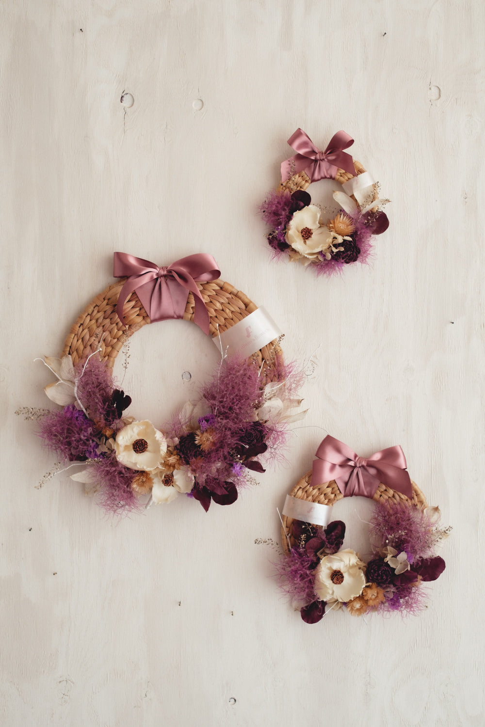 季節限定◆Disc Wreath/ディスクリース スモーキーブルーム/ドライフラワー&プリザーブドフラワー