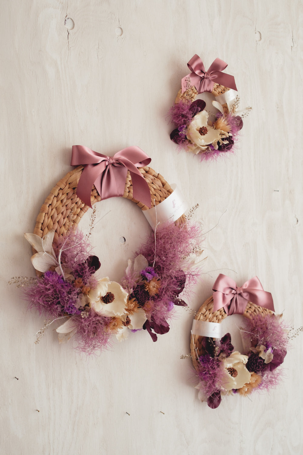 季節限定◆Disc Wreath/ディスクリース スモーキーブルーム/ドライフラワー&プリザーブドフラワー