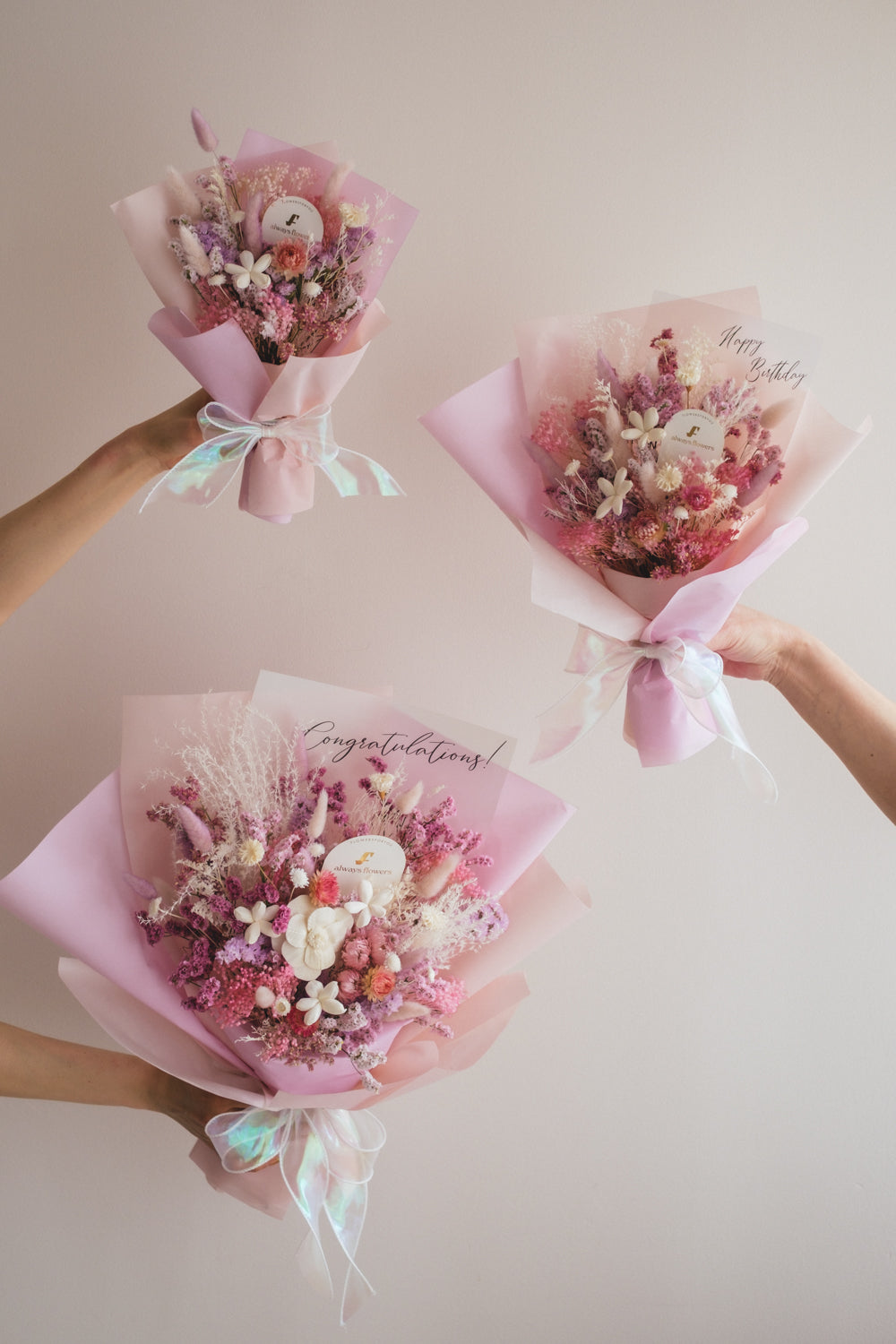NEW◆Message Bouquet／メッセージブーケ　ピンキードロップ／ドライ・プリザーブドフラワー