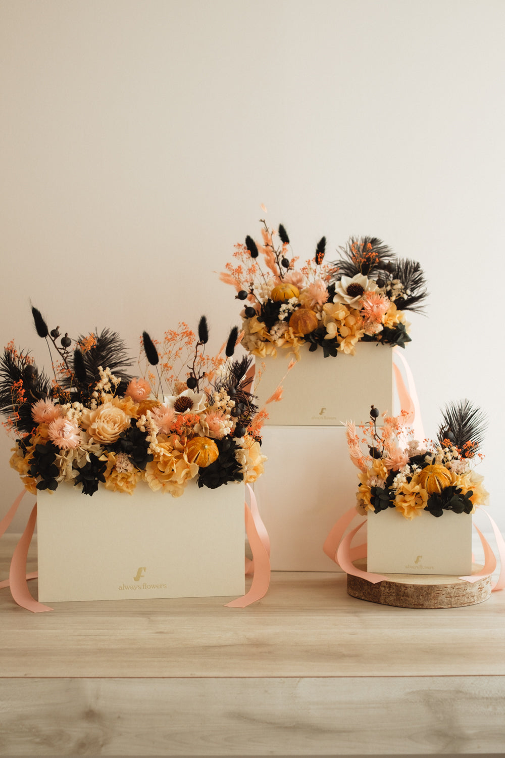 ◆ハロウィン限定◆Flower BAG No.1/フラワーバッグアレンジ ブラックブルーム/ドライ&プリザーブドフラワー