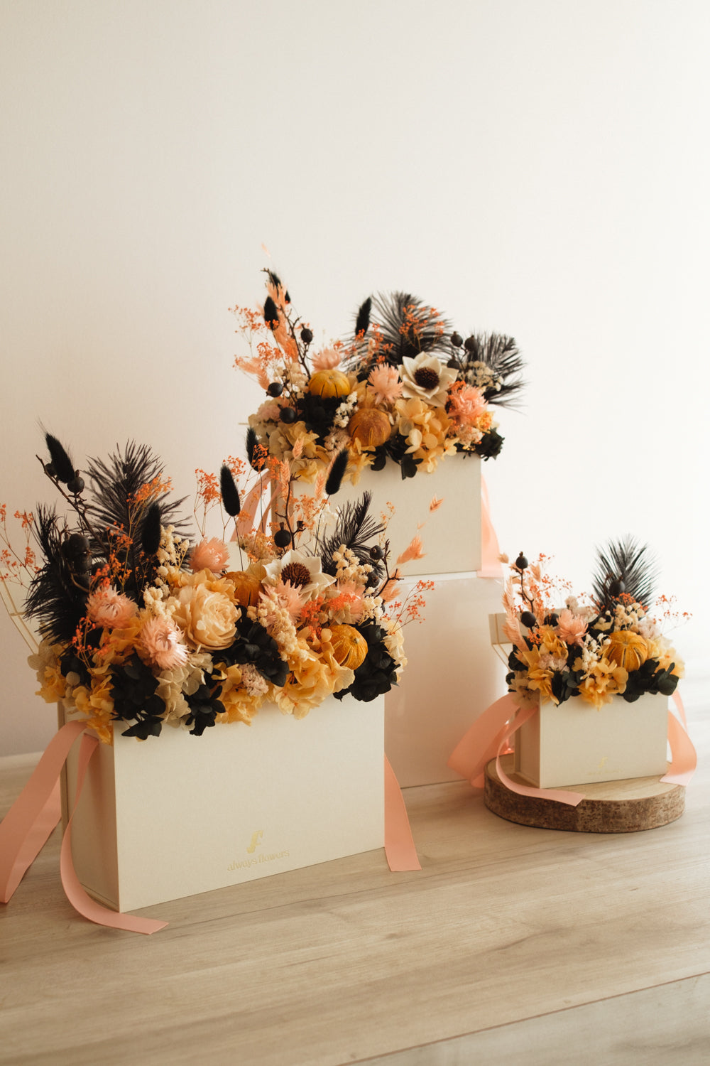 ◆ハロウィン限定◆Flower BAG No.1／フラワーバッグアレンジ　ブラックブルーム／ドライ&amp;プリザーブドフラワー