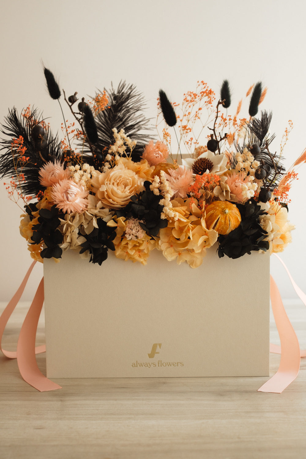 ◆ハロウィン限定◆Flower BAG No.1／フラワーバッグアレンジ　ブラックブルーム／ドライ&amp;プリザーブドフラワー