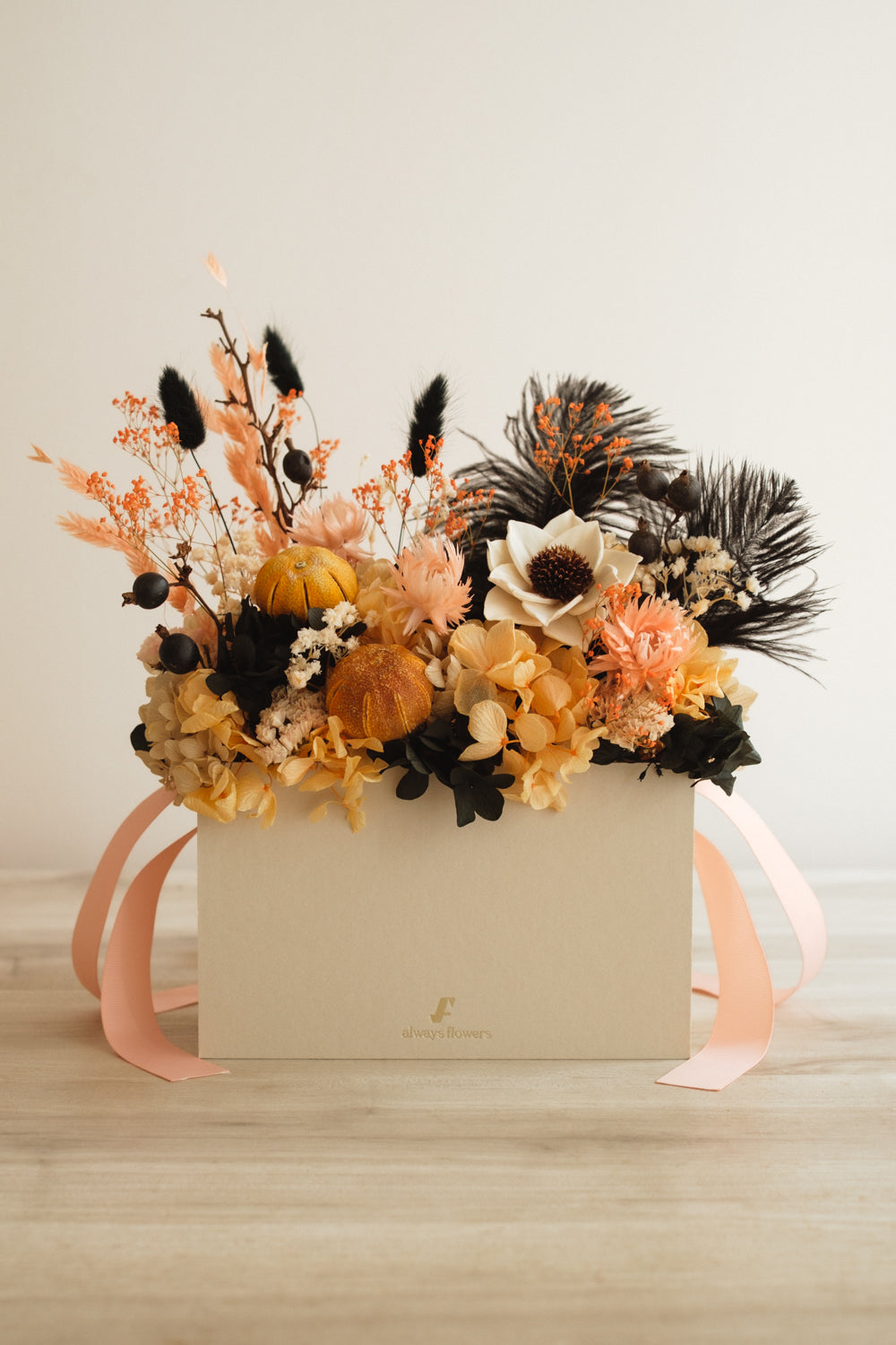 ◆ハロウィン限定◆Flower BAG No.1／フラワーバッグアレンジ　ブラックブルーム／ドライ&amp;プリザーブドフラワー
