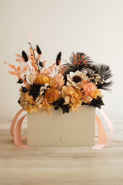 ◆ハロウィン限定◆Flower BAG No.1／フラワーバッグアレンジ　ブラックブルーム／ドライ&amp;プリザーブドフラワー
