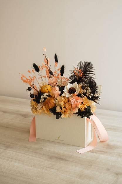 ◆ハロウィン限定◆Flower BAG No.1／フラワーバッグアレンジ　ブラックブルーム／ドライ&amp;プリザーブドフラワー