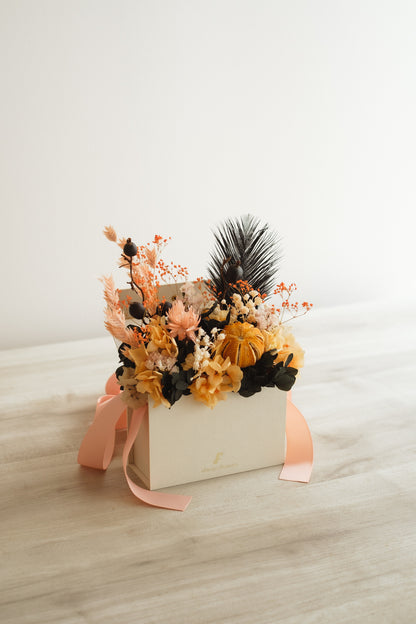 ◆ハロウィン限定◆Flower BAG No.1／フラワーバッグアレンジ　ブラックブルーム／ドライ&amp;プリザーブドフラワー