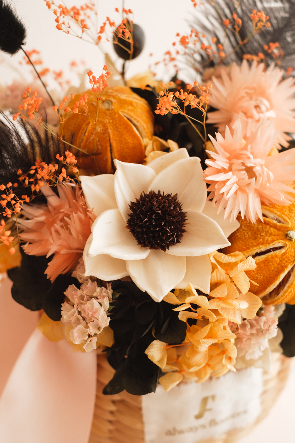 ◆ハロウィン限定◆Flower BAG No.2／フラワーバッグアレンジ　ブラックトリート／ドライ&amp;プリザーブドフラワー