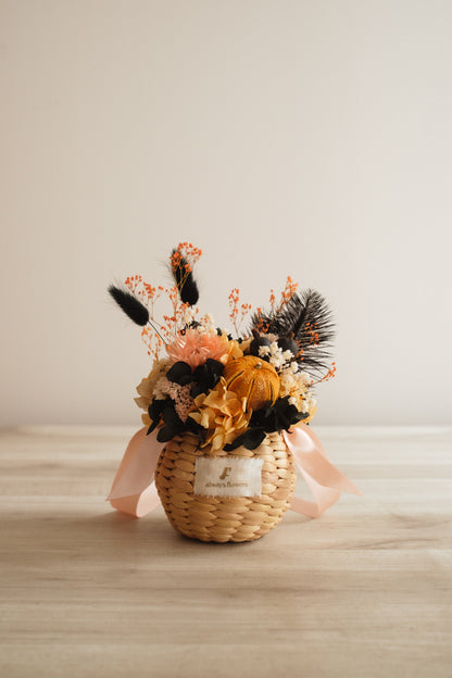 ◆ハロウィン限定◆Flower BAG No.2／フラワーバッグアレンジ　ブラックトリート／ドライ&amp;プリザーブドフラワー