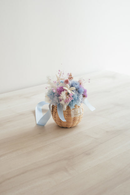 ◆季節限定◆Flower BAG No.2／カゴバッグアレンジ　シーマジック／ドライ&amp;プリザーブドフラワー