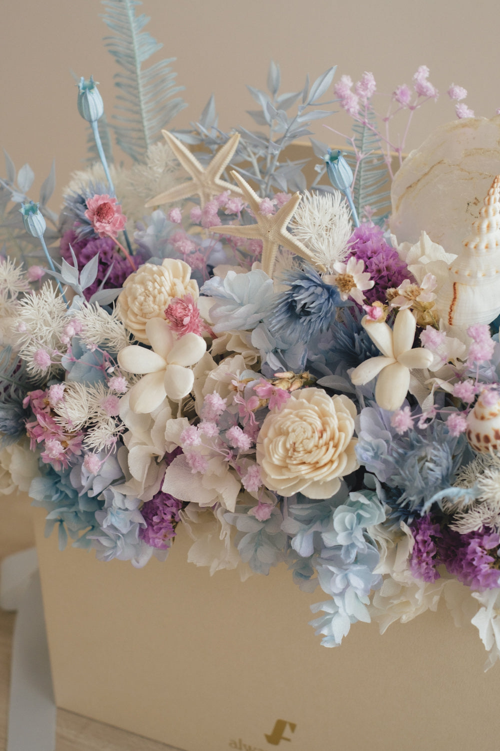 ◆季節限定◆Flower BAG No.1／フラワーバッグアレンジ　シードリーム／ドライ&amp;プリザーブドフラワー