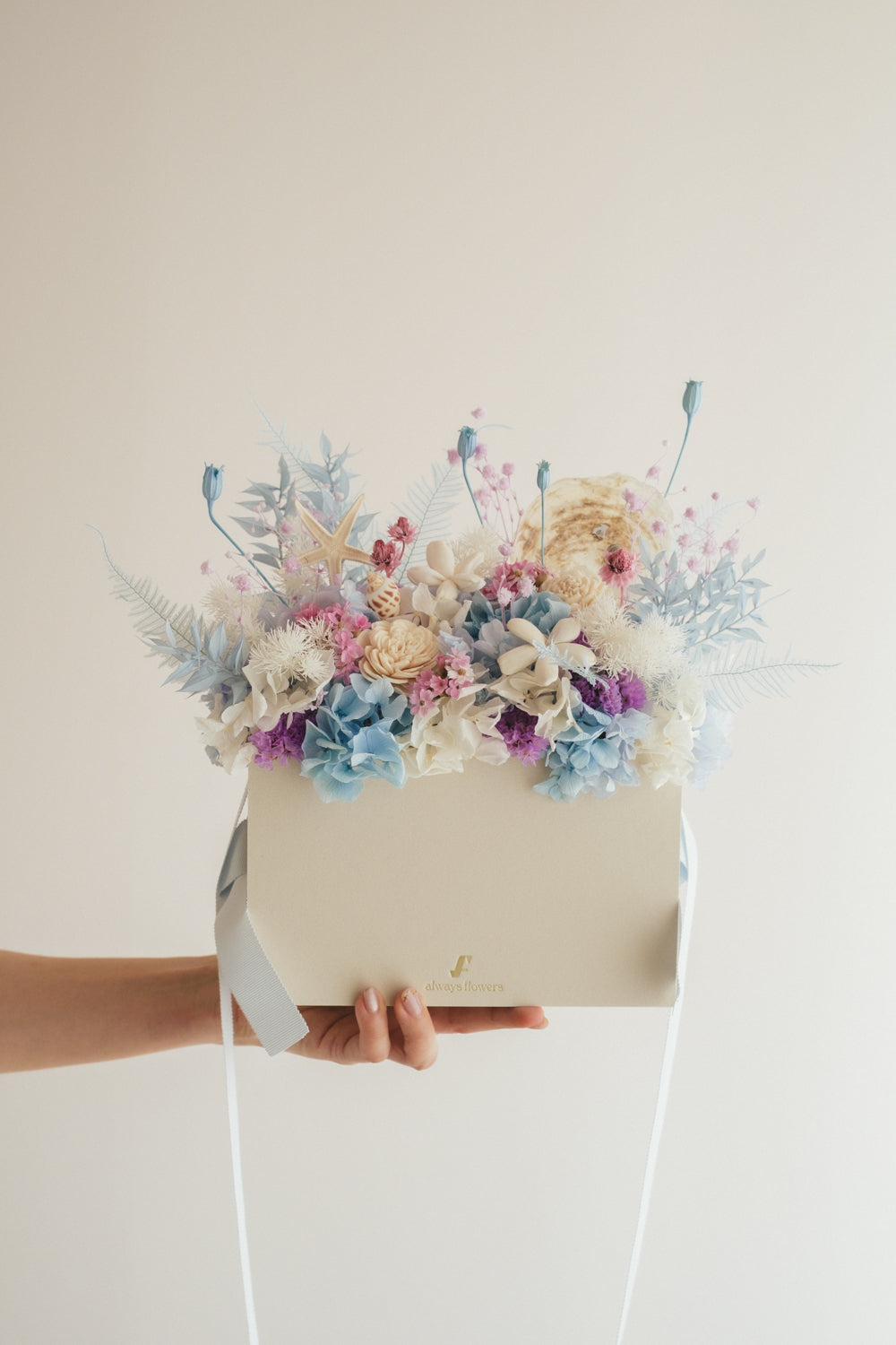 ◆季節限定◆Flower BAG No.1／フラワーバッグアレンジ　シードリーム／ドライ&amp;プリザーブドフラワー