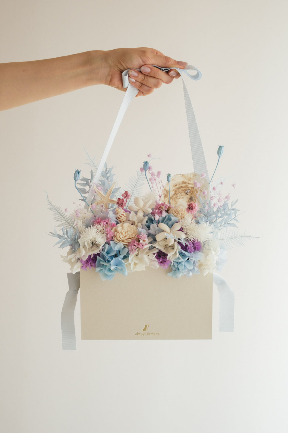 ◆季節限定◆Flower BAG No.1／フラワーバッグアレンジ　シードリーム／ドライ&amp;プリザーブドフラワー