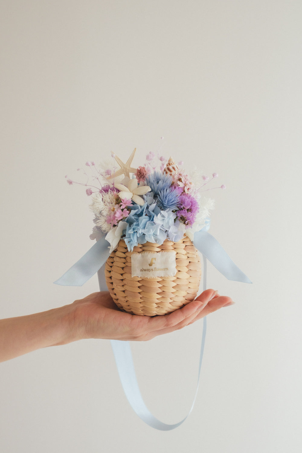 T様専用◆季節限定◆Flower BAG No.2／カゴバッグアレンジ　シーマジック／ドライ&amp;プリザーブドフラワー