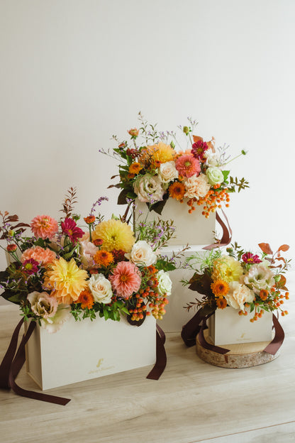 ◆10/4-11/30お届け限定◆Flower BAG No.1／フラワーバッグアレンジ　ブライトオクトーバー／生花