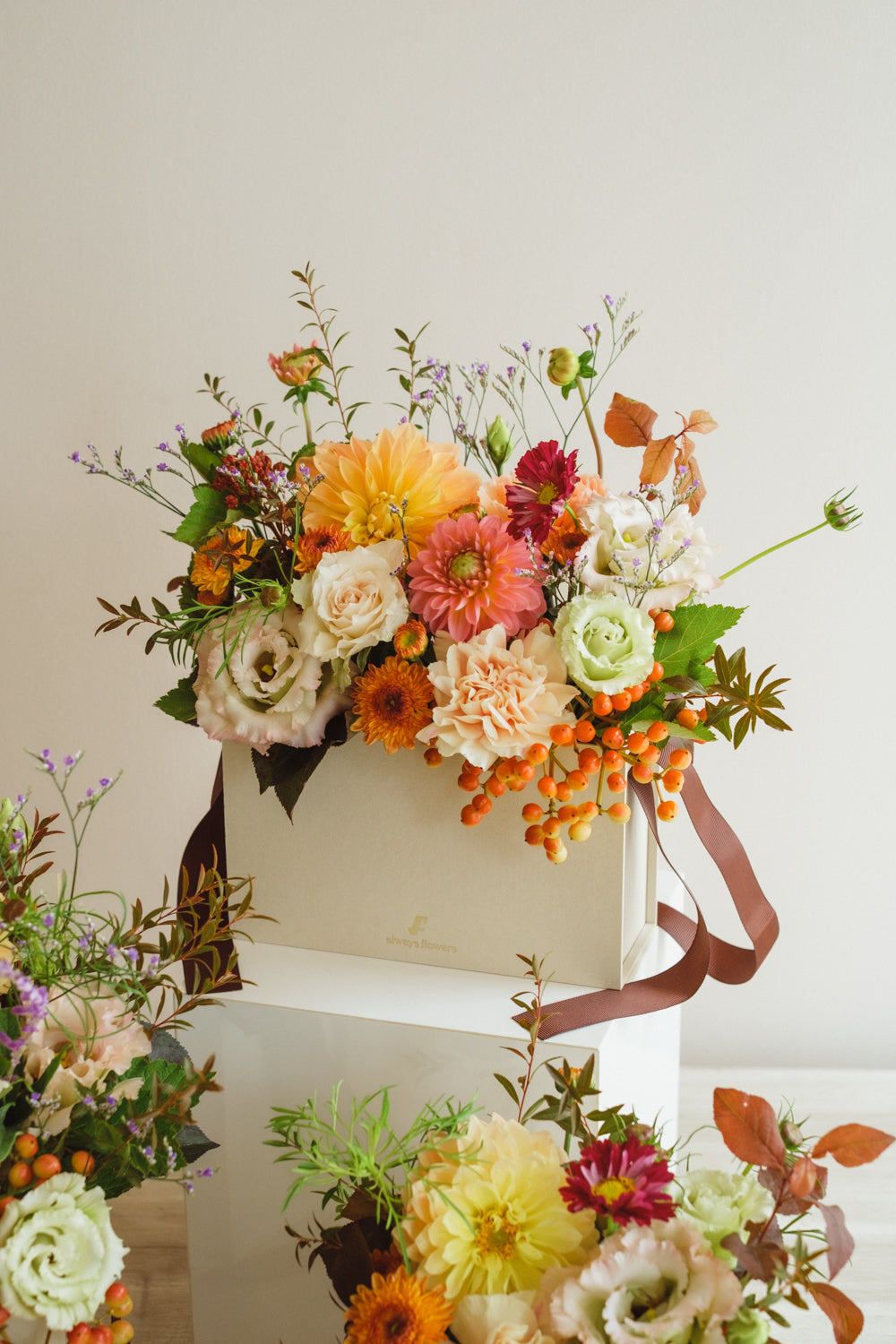 ◆10/4-11/30お届け限定◆Flower BAG No.1／フラワーバッグアレンジ　ブライトオクトーバー／生花