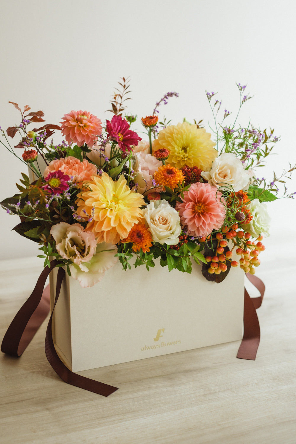 ◆10/4-11/30お届け限定◆Flower BAG No.1／フラワーバッグアレンジ　ブライトオクトーバー／生花