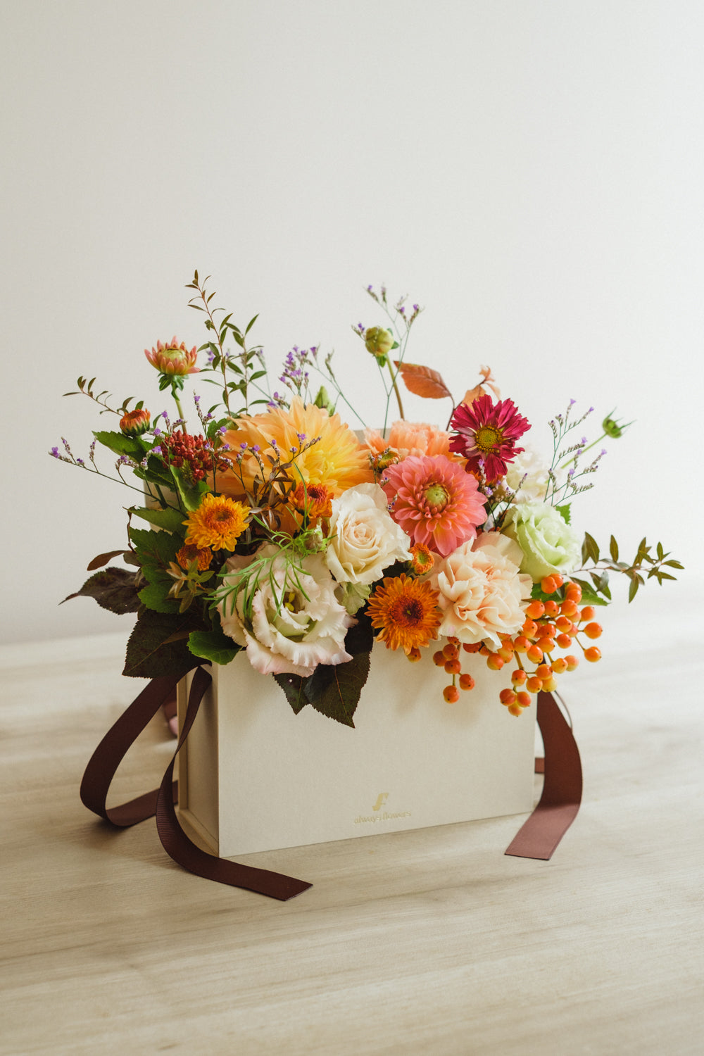 ◆10/4-11/30お届け限定◆Flower BAG No.1／フラワーバッグアレンジ　ブライトオクトーバー／生花