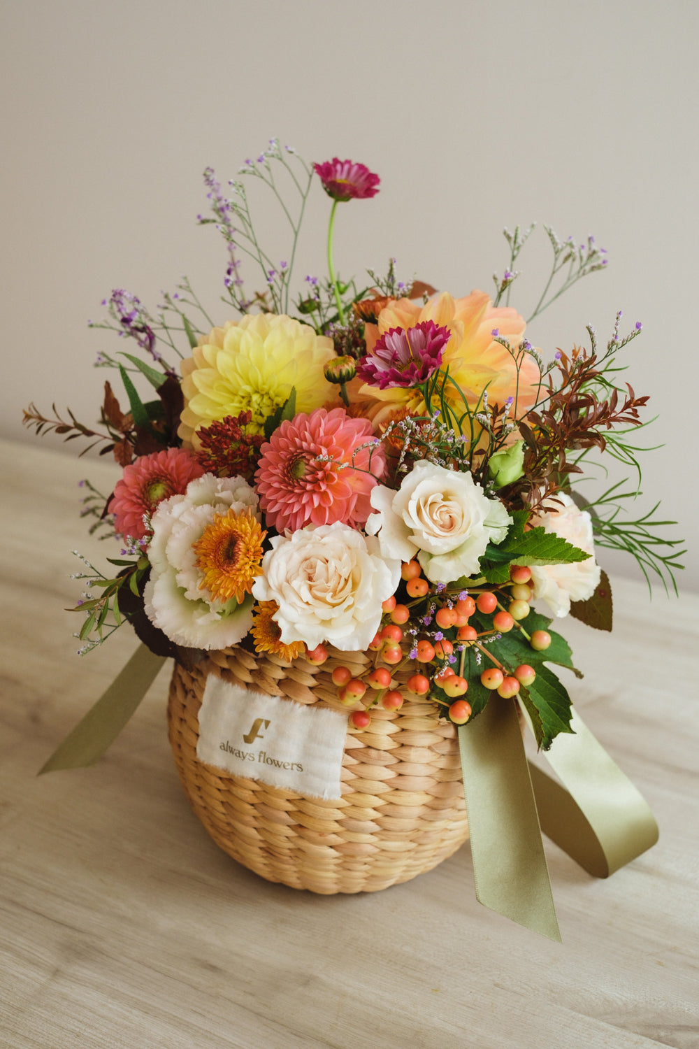◆10/4-11/30お届け限定◆Flower BAG No.2／フラワーバッグアレンジ　オータムグロウ／生花