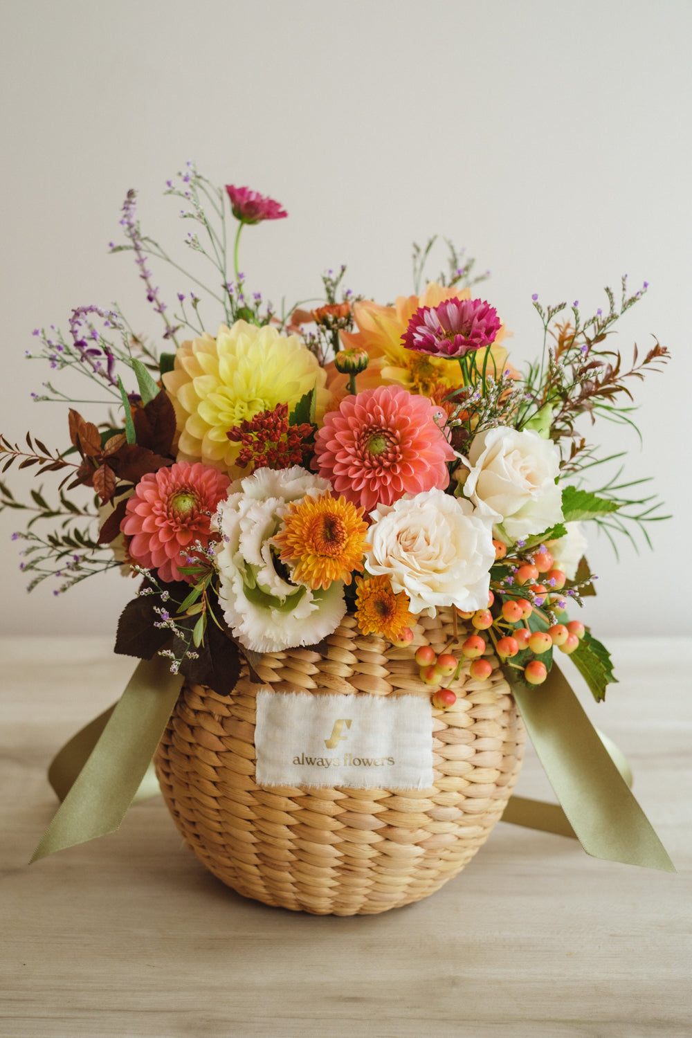 ◆10/4-11/30お届け限定◆Flower BAG No.2／フラワーバッグアレンジ　オータムグロウ／生花