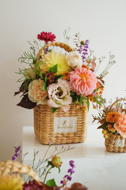 ◆10/4-11/30お届け限定◆Flower BAG No.3／フラワーバッグアレンジ　ダリアチャーム／生花