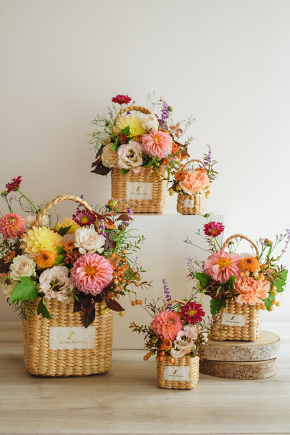 ◆10/4-11/30お届け限定◆Flower BAG No.3／フラワーバッグアレンジ　ダリアチャーム／生花