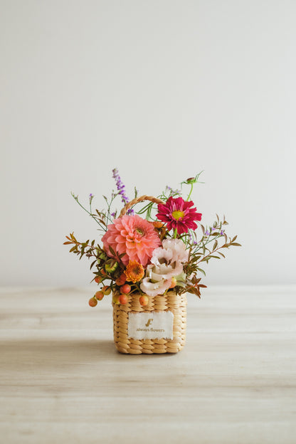 ◆10/4-11/30お届け限定◆Flower BAG No.3／フラワーバッグアレンジ　ダリアチャーム／生花